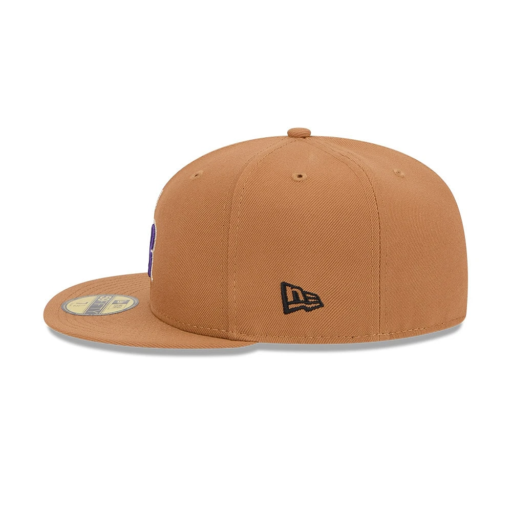 Casquette ajustée 59FIFTY New Era pour hommes du Colorado Rockies marron