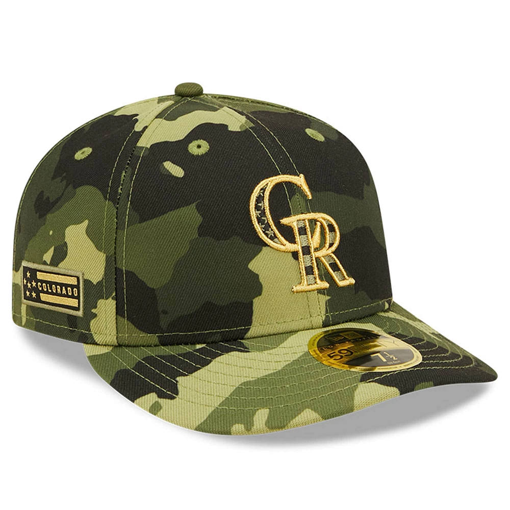 NWE ROCKIE CAMO MLB 2022 JOURNÉE DES FORCES ARMÉES SUR LE TERRAIN LP 59FIFTY HATMENLOP