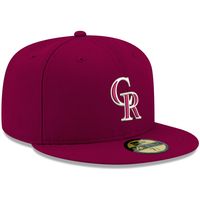 Men's New Era Cardinal Colorado Rockies White Logo 59FIFTY Fitted Hat