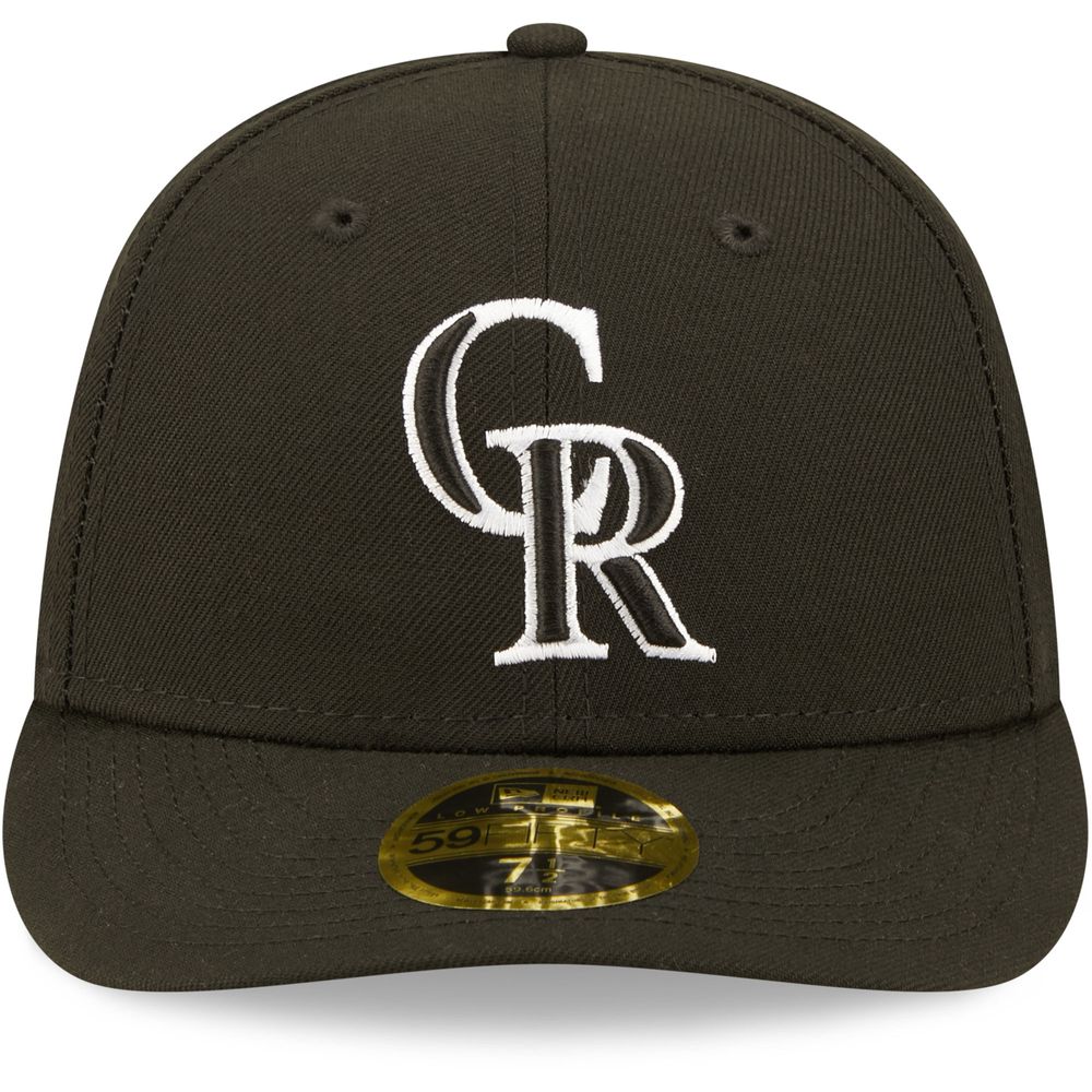 Men's New Era Colorado Rockies Black & White Low Profile 59FIFTY Fitted Hat