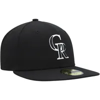 Casquette ajustée New Era Colorado Rockies Dub 59FIFTY pour homme, noir sur