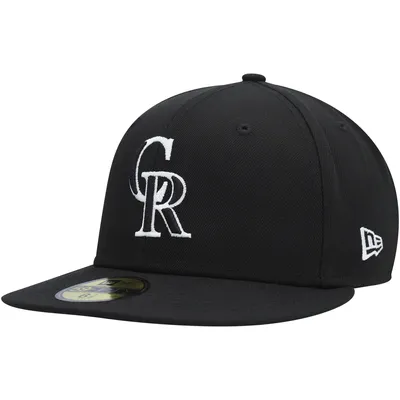 Casquette ajustée New Era Colorado Rockies Dub 59FIFTY pour homme, noir sur