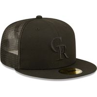 Men's New Era Colorado Rockies Blackout Trucker 59FIFTY - Fitted Hat