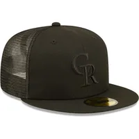 Casquette 59FIFTY Blackout Trucker Colorado Rockies New Era pour homme - ajustée