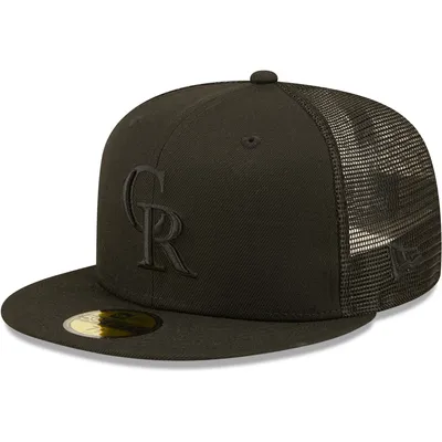 Casquette 59FIFTY Blackout Trucker Colorado Rockies New Era pour homme - ajustée