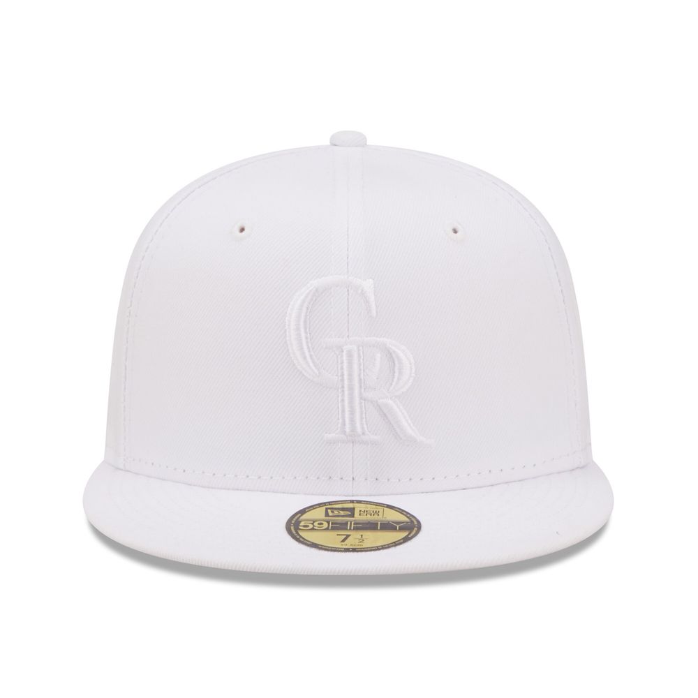 Men's New Era Colorado Rockies White on 59FIFTY Fitted Hat