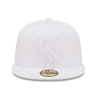 Men's New Era Colorado Rockies White on 59FIFTY Fitted Hat