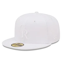 Men's New Era Colorado Rockies White on 59FIFTY Fitted Hat