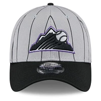 Men's New Era  Gray/Black Colorado Rockies 2025 Batting Practice 39THIRTY Flex Hat
