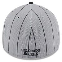 Men's New Era  Gray/Black Colorado Rockies 2025 Batting Practice 39THIRTY Flex Hat