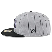 Men's New Era  Gray/Black Colorado Rockies 2025 Batting Practice 59FIFTY Fitted Hat