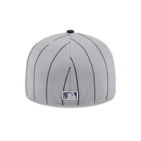 Men's New Era  Gray/Black Colorado Rockies 2025 Batting Practice 59FIFTY Fitted Hat