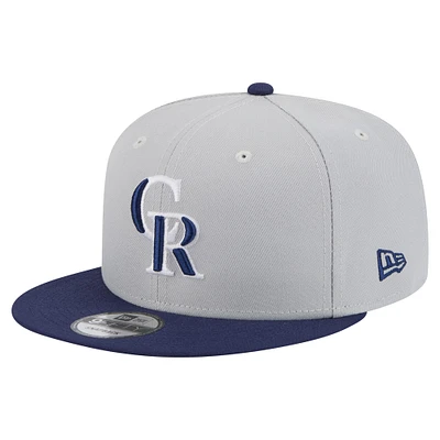 Men's New Era Gray/Navy Colorado Rockies 2-Tone Color Pack 9FIFTY Snapback Hat