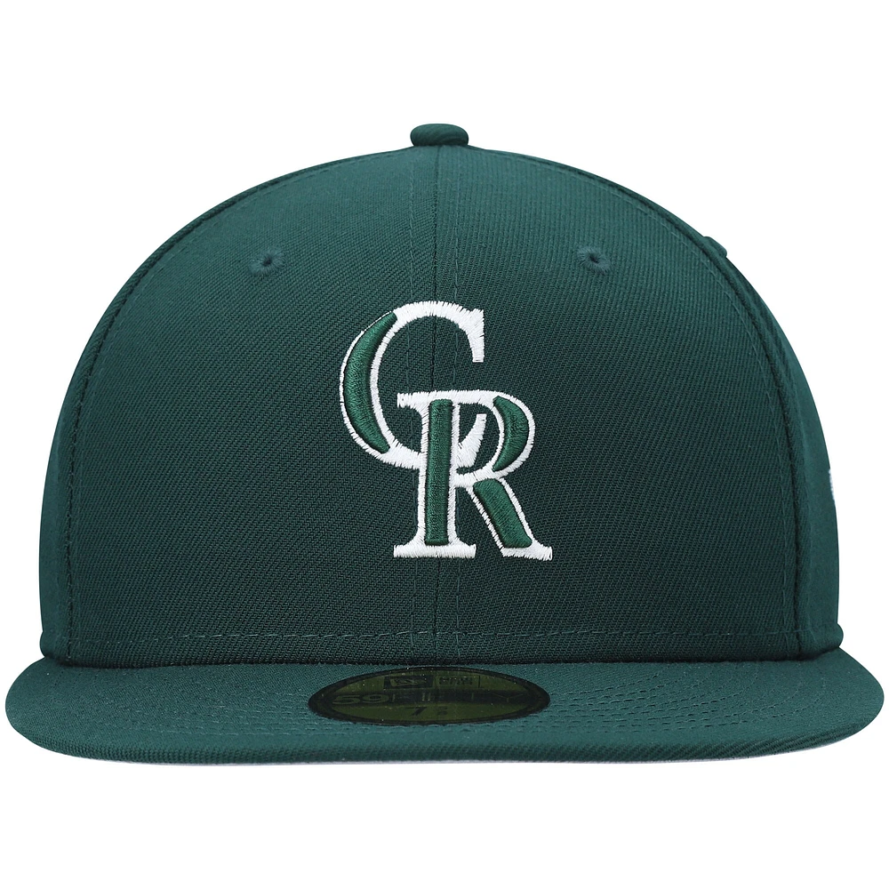 Men's New Era Green Colorado Rockies White Logo 59FIFTY Fitted Hat