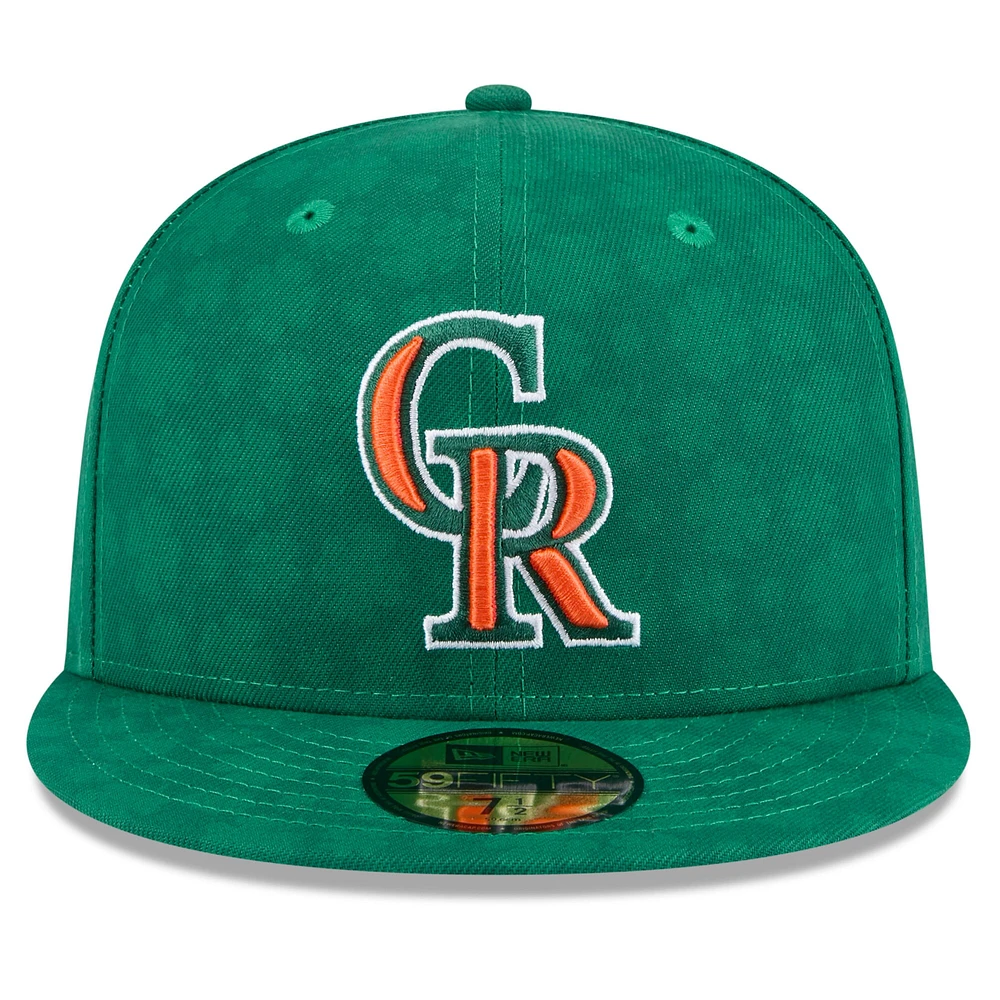 Men's New Era Kelly Green Colorado Rockies St. Patrick's Day 59FIFTY Fitted Hat