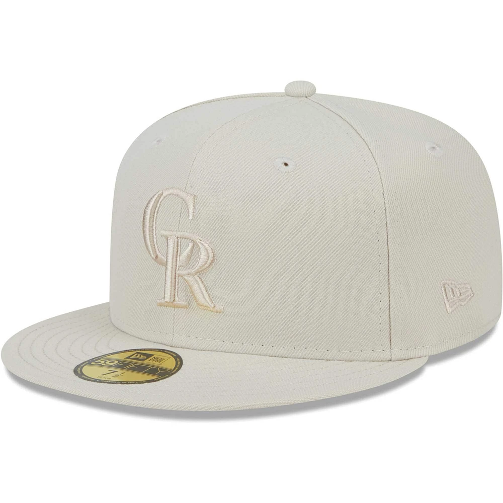 Men's New Era Khaki Colorado Rockies Tonal 59FIFTY Fitted Hat