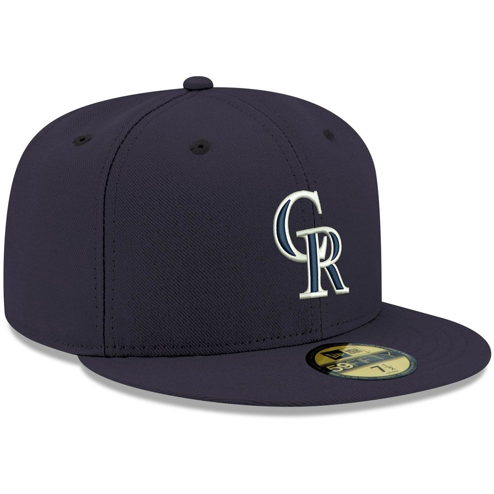 Men's New Era Navy Colorado Rockies White Logo 59FIFTY Fitted Hat