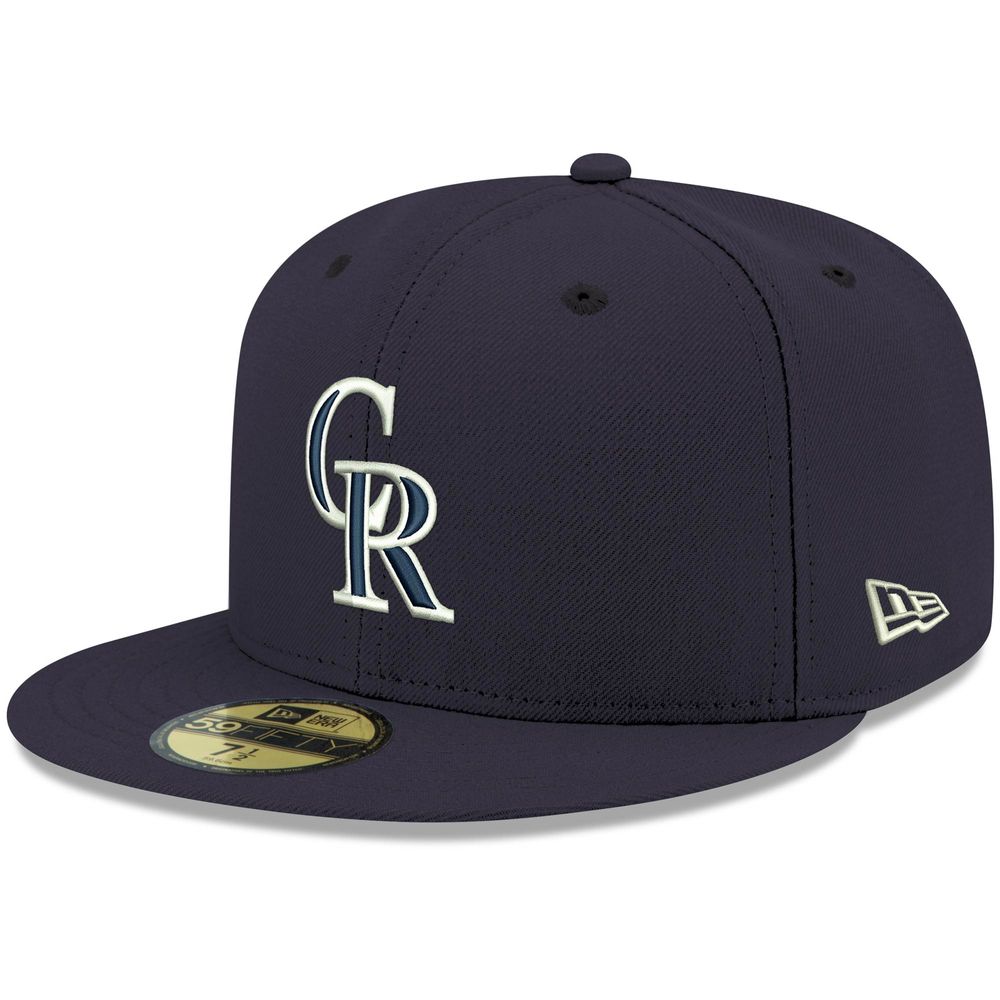 Men's New Era Navy Colorado Rockies White Logo 59FIFTY Fitted Hat