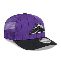 Men's New Era  Purple/Black Colorado Rockies 2025 Batting Practice 9SEVENTY Stretch-Snap Trucker Hat