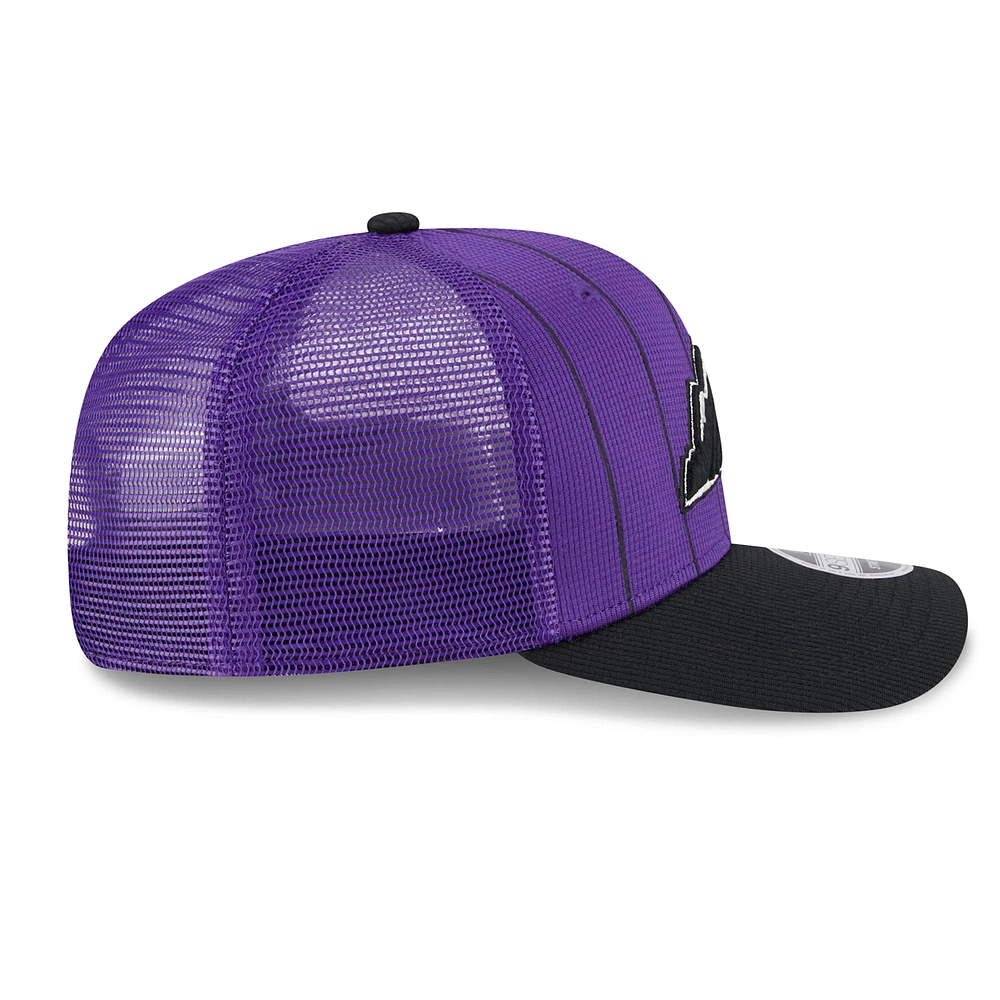 Men's New Era  Purple/Black Colorado Rockies 2025 Batting Practice 9SEVENTY Stretch-Snap Trucker Hat