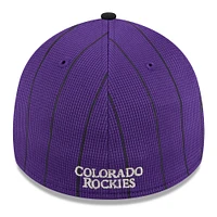 Casquette flexible 39THIRTY pour hommes des Colorado Rockies 2024 New Era entraînement au bâton