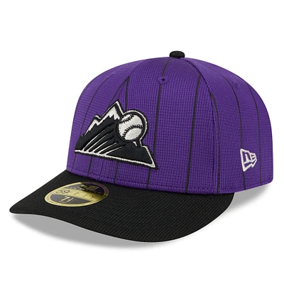 Casquette ajustée 59FIFTY à profil bas pour hommes, Colorado Rockies 2024 New Era, violet