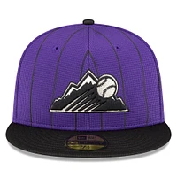 Men's New Era  Purple Colorado Rockies 2025 Batting Practice 59FIFTY Fitted Hat