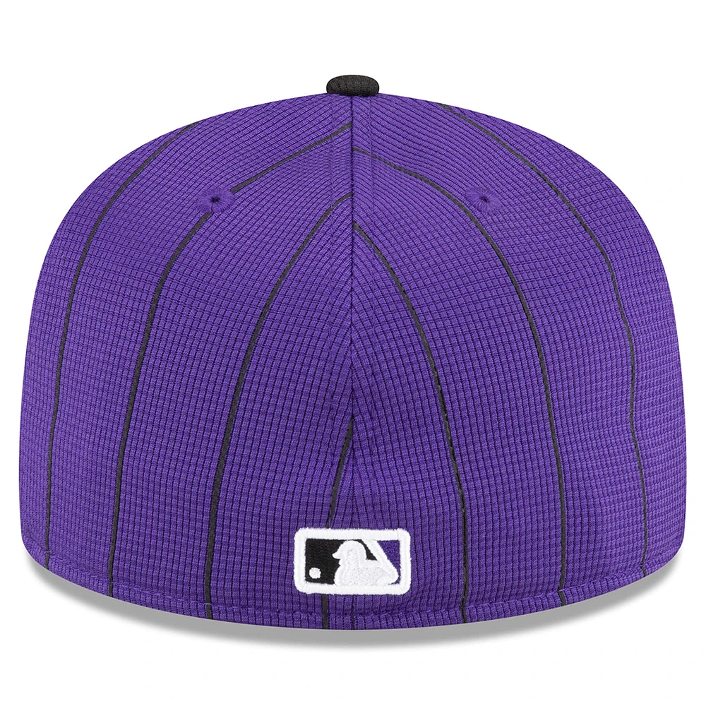 Men's New Era  Purple Colorado Rockies 2025 Batting Practice 59FIFTY Fitted Hat