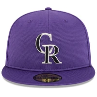 Men's New Era  Purple Colorado Rockies 2025 Spring Training 59FIFTY Fitted Hat