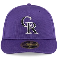 Casquette ajustée à profil bas 59FIFTY des Colorado Rockies de New Era pour homme, violet, collection printemps 2025