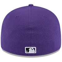 Casquette ajustée à profil bas 59FIFTY des Colorado Rockies de New Era pour homme, violet, collection printemps 2025