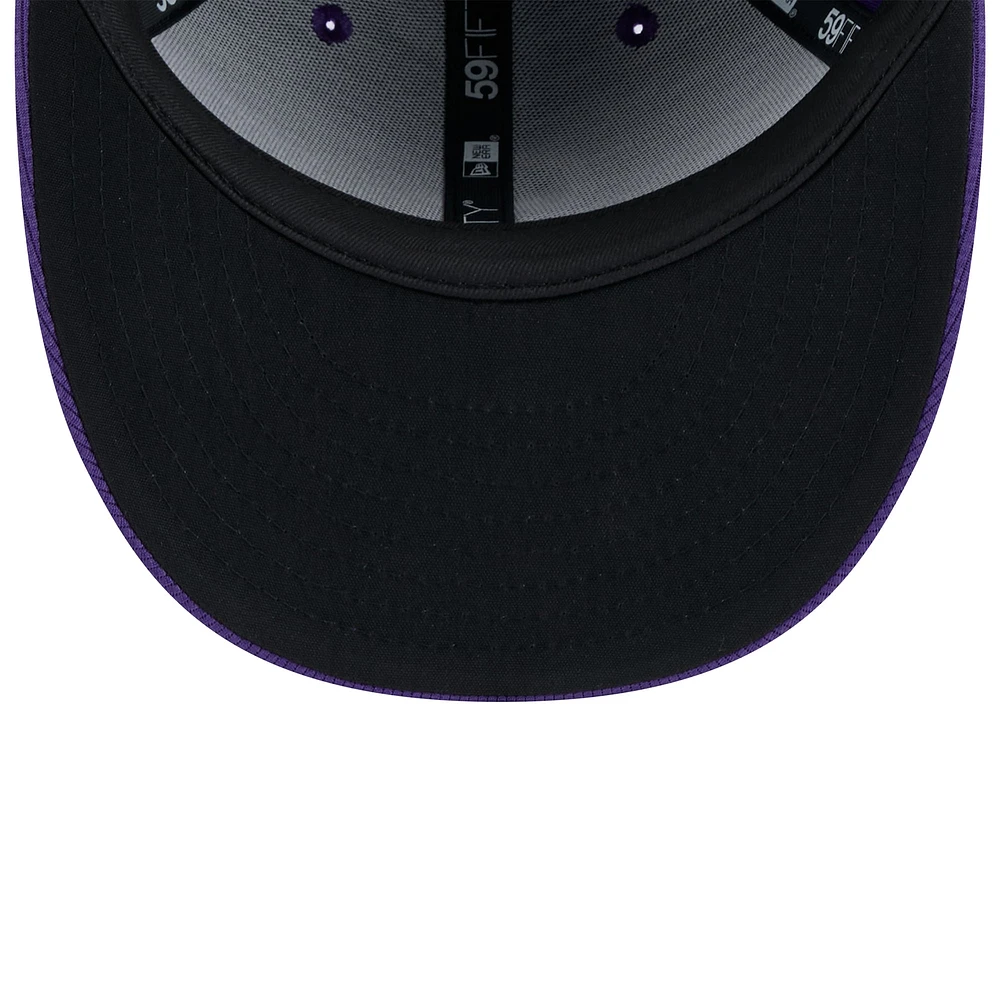 Casquette ajustée à profil bas 59FIFTY des Colorado Rockies de New Era pour homme, violet, collection printemps 2025
