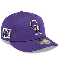 Casquette ajustée à profil bas 59FIFTY des Colorado Rockies de New Era pour homme, violet, collection printemps 2025