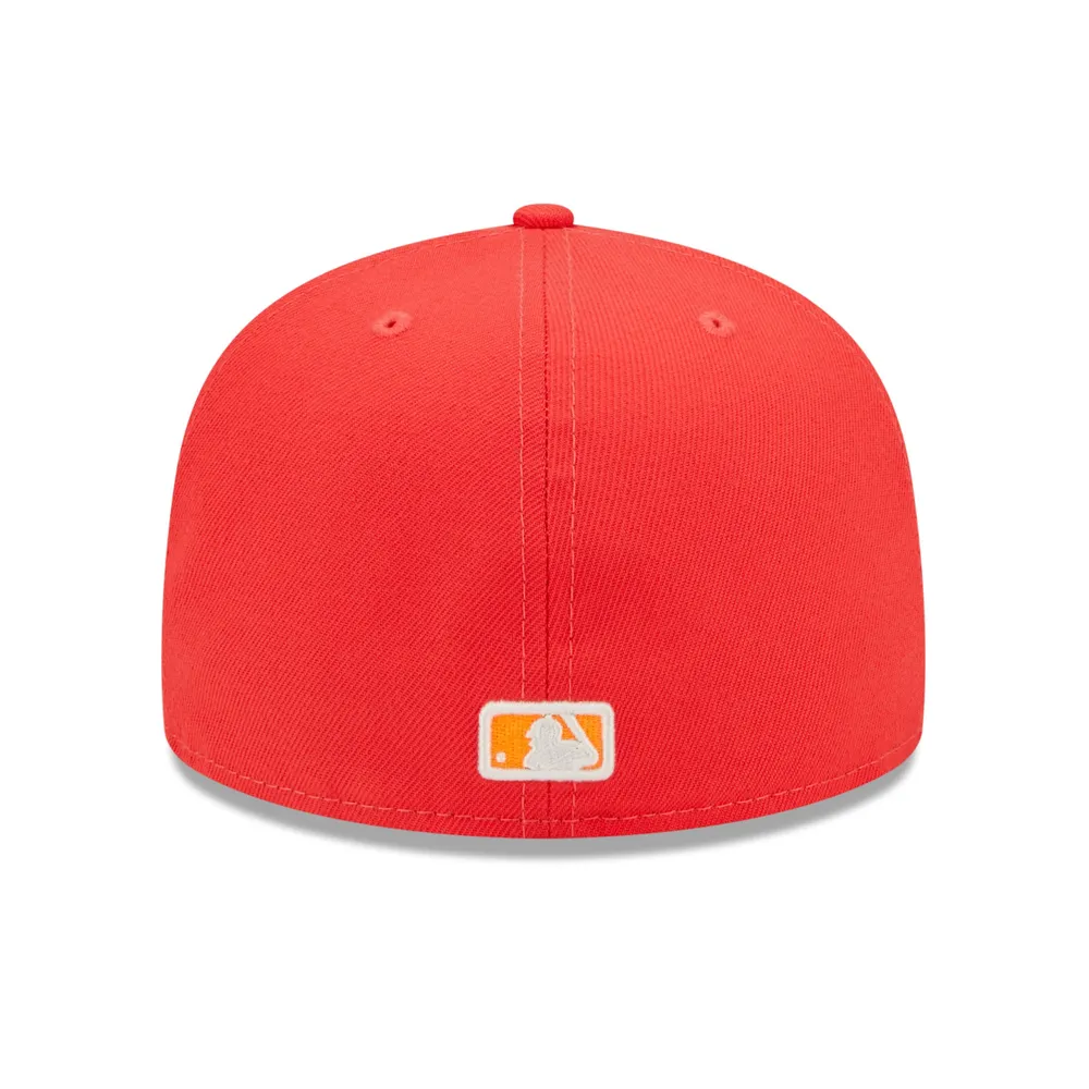 Casquette ajustée 59FIFTY avec logo Colorado Rockies Lava Highlighter pour homme New Era rouge