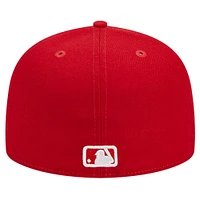 Men's New Era Red Colorado Rockies Logo 59FIFTY Fitted Hat