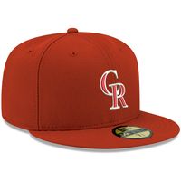 Men's New Era Red Colorado Rockies White Logo 59FIFTY Fitted Hat