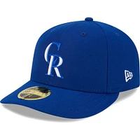 Casquette ajustée 59FIFTY à profil bas avec logo Royal Colorado Rockies pour homme New Era