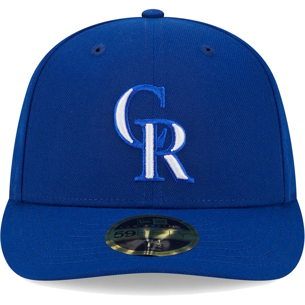 Casquette ajustée 59FIFTY à profil bas avec logo Royal Colorado Rockies pour homme New Era