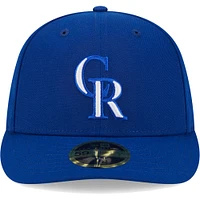 Casquette ajustée 59FIFTY à profil bas avec logo Royal Colorado Rockies pour homme New Era