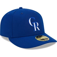 Casquette ajustée 59FIFTY à profil bas avec logo Royal Colorado Rockies pour homme New Era
