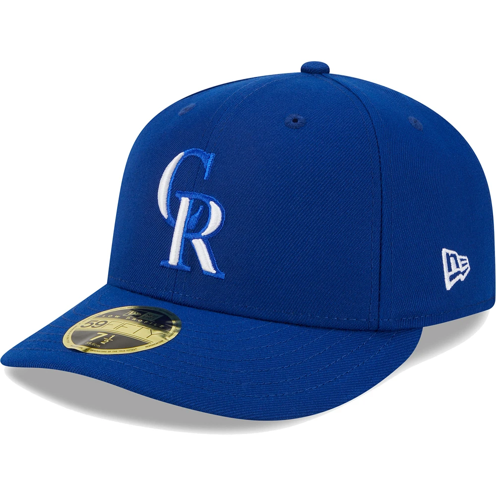 Casquette ajustée 59FIFTY à profil bas avec logo Royal Colorado Rockies pour homme New Era