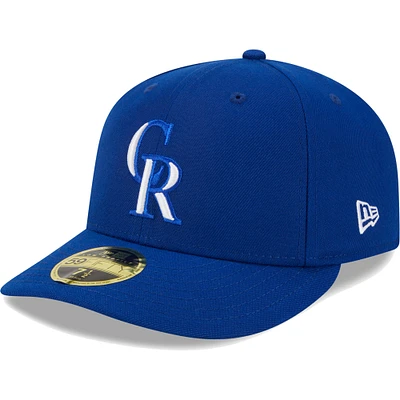 Casquette ajustée 59FIFTY à profil bas avec logo Royal Colorado Rockies pour homme New Era