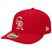 Men's New Era Scarlet Colorado Rockies Low Profile 59FIFTY Fitted Hat