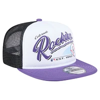 Casquette snapback rétro New Era Colorado Rockies 9FIFTY blanche/violette pour homme