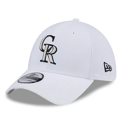 Casquette 39THIRTY Flex blanche des Colorado Rockies de New Era pour homme