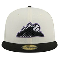 Casquette ajustée 59FIFTY New Era pour hommes, Colorado Rockies Mountain Chrome, blanche