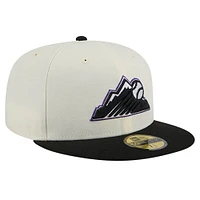Casquette ajustée 59FIFTY New Era pour hommes, Colorado Rockies Mountain Chrome, blanche