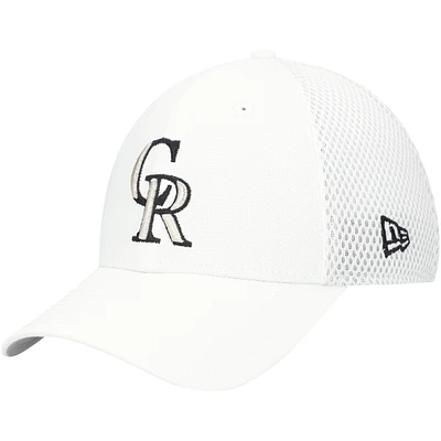 Casquette flexible REPREVE Neo 39THIRTY des Colorado Rockies New Era pour hommes, blanche