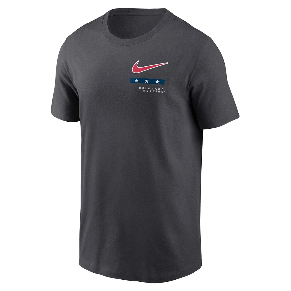 T-shirt Nike Colorado Rockies Americana anthracite pour homme