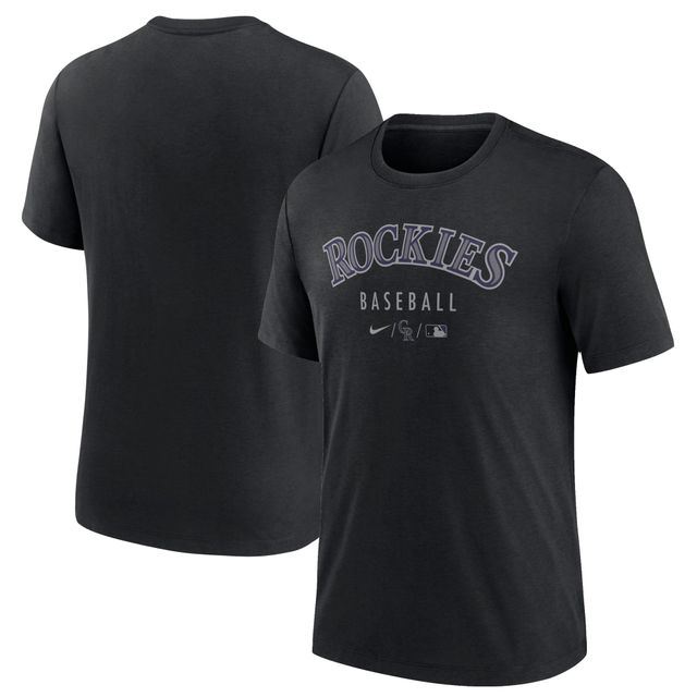 T-shirt à trois mélanges Nike Colorado Rockies Authentic Collection Early Work Performance pour homme, noir